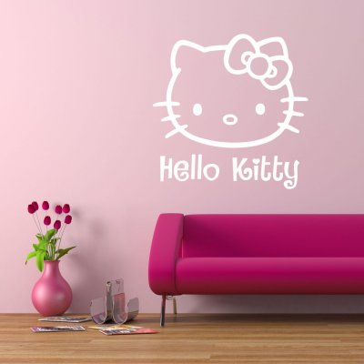 SABLIO Samolepka na zeď Hello Kitty rozměry 60x59 cm – Zboží Mobilmania