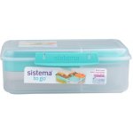 Sistema Dělený svačinový box To Go Bento Lunch s nádobou na jogurt a 2 tácky 1,65 l, mátová – Hledejceny.cz