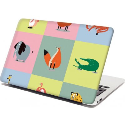 Sablio Samolepka na notebook Zvířátka ze Zoo - 29x20 cm – Zboží Živě