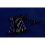 Černé spínací špendlíky - 12 ks - rozměr 0,7 cm x 4 cm – Zboží Mobilmania