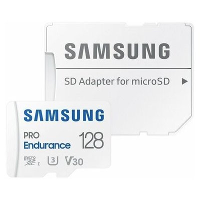 SAMSUNG PRO Endurance microSDXC 128GB + SD adaptér / Class 10 / UHS-I / U3 / čtení: 100MBs / zápis: 40MBs (MB-MJ128KA/EU)