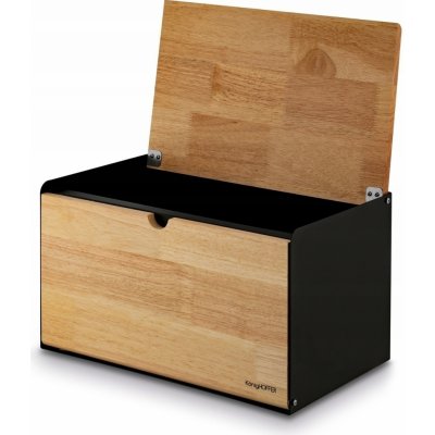 Chlebník s prkénkem Konighoffer černý dřevěný – Zboží Mobilmania