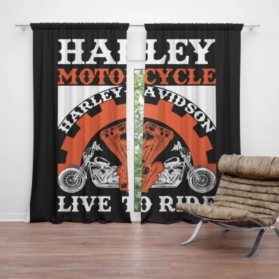 Sablio Závěs Harley-Davidson Live to ride: 2ks 140x250cm – Hledejceny.cz