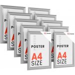 Allboards KPL10_FRAME_A4S Plakátový rám A4 – Uzamykatelný stříbrný Klip rám - sada 10 kusů – Hledejceny.cz