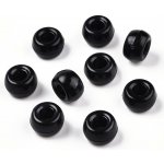 Akrylové korálky - pony beads - černé - 6 x 9 mm - 10 ks – Zboží Dáma