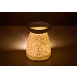 Dedra Keramická aroma lampa s embosovaným vzorem matná bílá Strom života – Zboží Dáma