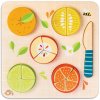 Dřevěná hračka Tender Leaf Toys puzzle ovocie Citrus Fractions 16 dielov na krájanie nožom