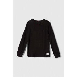 Tommy Hilfiger dětská bavlněná košile s dlouhým rukávem černá