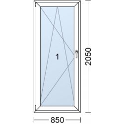 Erkado Balkonové dveře jednokřídlé otevíravé i sklopné levé 85 x 205 cm bílé