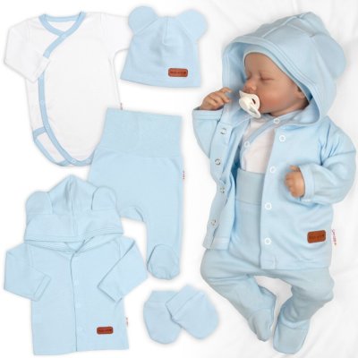 Bavlněná souprava pro miminko do porodnice 5D Made with love baby blue – Hledejceny.cz