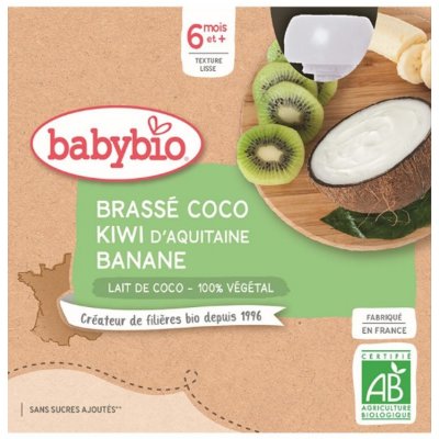 Babybio Svačinka s kokosovým mlékem kiwi a banán 4 x 85 g – Hledejceny.cz