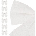 SPRINGOS Vánoční mašle 8x7cm bílé sada 6ks, vánoční dekorace CA1308-XG – Hledejceny.cz