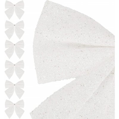SPRINGOS Vánoční mašle 8x7cm bílé sada 6ks, vánoční dekorace CA1308-XG – Hledejceny.cz