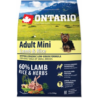 Ontario Senior Mini Lamb & Rice 2,25 kg – Zboží Mobilmania
