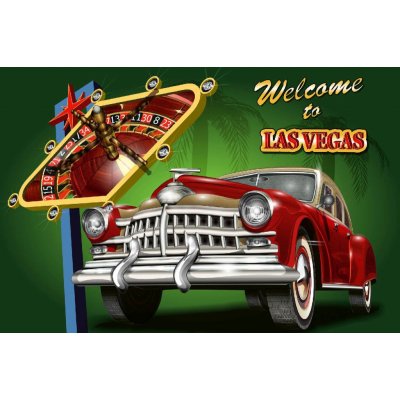 Dimex MS-5-2178 Vliesová fototapeta Retro plakát Las Vegas rozměry 375 x 250 cm – Zboží Mobilmania