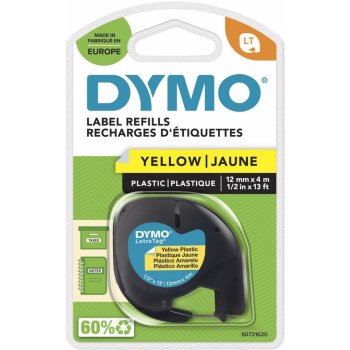 Dymo LetraTag páska plastová 12mm x 4m, žlutá, 59423, S0721620