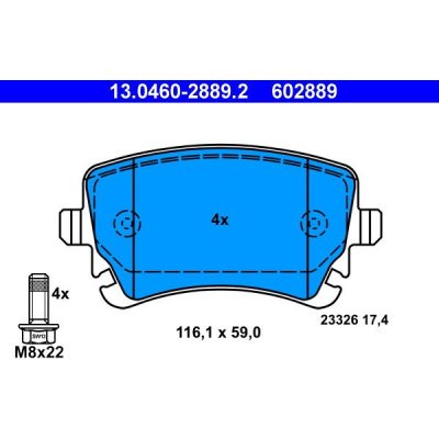 Sada brzdových destiček ATE 13.0460-2889 (AT 602889) | Zboží Auto