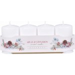 NOHEL GARDEN Svíčka adventní VÁLEC vonná matná bílá, pr. 6 x 10 cm, 4 ks – Hledejceny.cz
