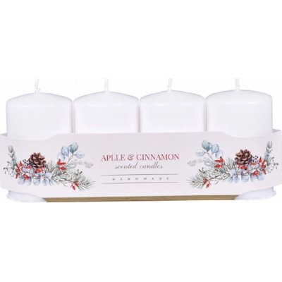 NOHEL GARDEN Svíčka adventní VÁLEC vonná matná bílá, pr. 6 x 10 cm, 4 ks – Hledejceny.cz