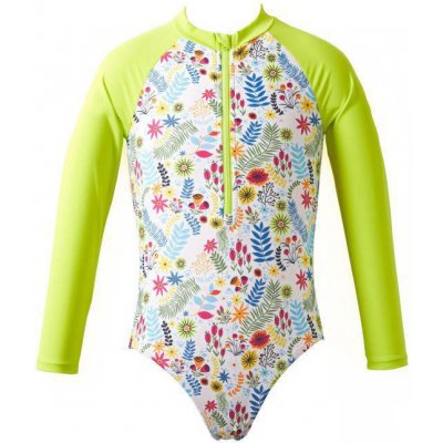 Splash About Dívčí jednodílné plavky dlouhý rukáv Jungle Lime – Zboží Dáma