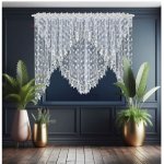 Fliying Luxusní vyšívaná záclona Marcela s šedo-bílou krajkou 400x160 cm – Hledejceny.cz