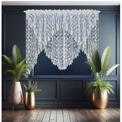 Fliying Luxusní vyšívaná záclona Marcela s šedo-bílou krajkou 400x160 cm – Hledejceny.cz