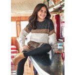 Mayoral svetr s pruhy hnědý – Zboží Dáma