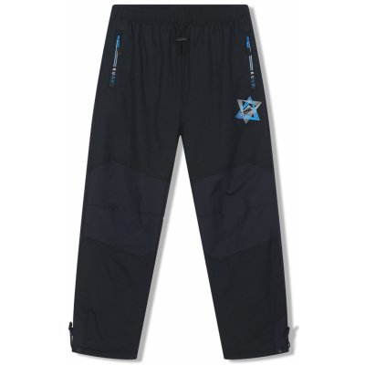 Kugo DK8505 chlapecké šusťákové kalhoty zateplené tyrkysové zipy černá – Hledejceny.cz