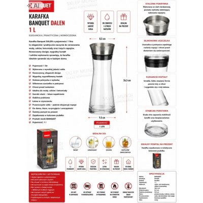 BANQUET Karafa s nálevkou DALEN 1000 ml – Hledejceny.cz