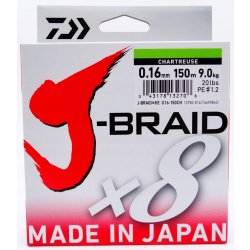 Daiwa šňůra J-BRAID Chartreuse 150m 0,10mm 6kg