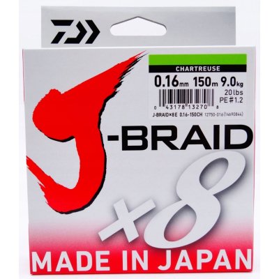 Daiwa šňůra J-BRAID Chartreuse 150m 0,10mm 6kg – Zboží Dáma