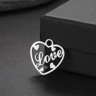 Přívěsek srdce s nápisem Love chirurgická ocel TC 676-1 – Zboží Dáma