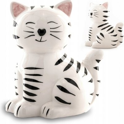 Pokladnička VELKÁ Otevírací Keramická Bílá KOČKA 17,5 cm – Sleviste.cz