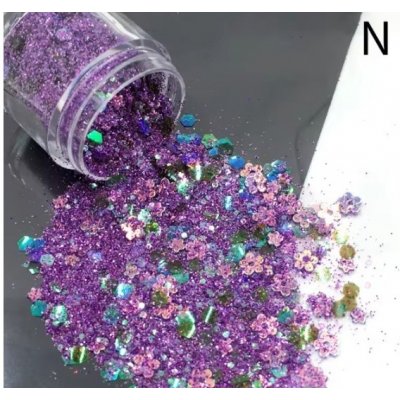 PourArt Glitr do pryskyřice XCPRC-70 Holografický Fialová MIX M 10 ml – Zboží Dáma
