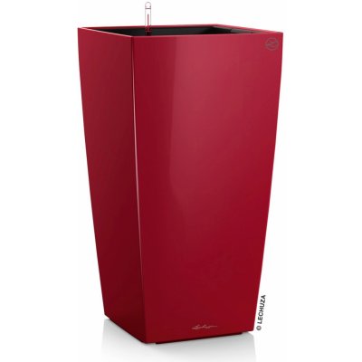Lechuza Květináč Cubico Premium 30 červená lesklý 30 x 30 x 56 cm – Hledejceny.cz