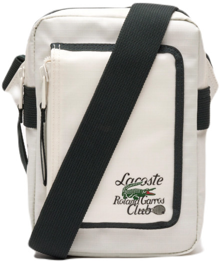 Lacoste Roland Garros Edition Contrast Print Vertical Messenger Bag farine sinople