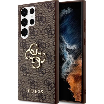 Guess PU 4G Metal Logo Samsung Galaxy S24 Ultra hnědé – Sleviste.cz