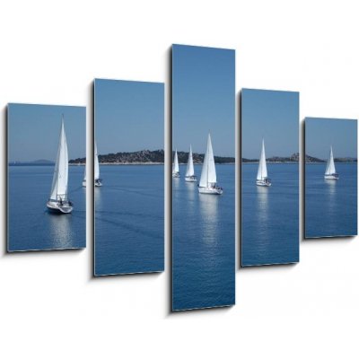 Obraz 5D pětidílný - 150 x 100 cm - Sailing race on Adriatic sea Plachtění na Jadranu – Zbozi.Blesk.cz