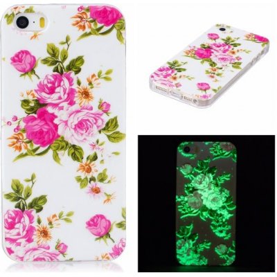 Pouzdro Luminous iPhone 5 / 5S / SE kryt svítící Růže