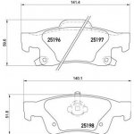 Sada brzdových destiček, kotoučová brzda BREMBO P 37 016 – Zboží Mobilmania