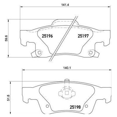 Sada brzdových destiček, kotoučová brzda BREMBO P 37 016 – Zboží Mobilmania