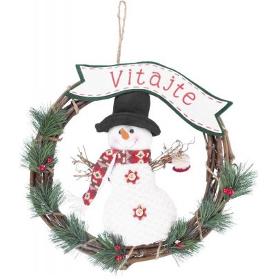 MagicHome Dekorace Vánoce Věnec Sněhulák 37 cm – Hledejceny.cz