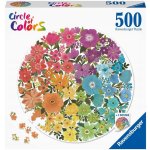 RAVENSBURGER Kulaté Kruh barev: Květiny 500 dílků – Zboží Mobilmania