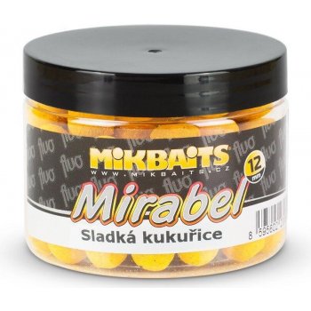 MIKBAITS Fluo boilies Mirabel Sladká kukuřice 150ml 12mm