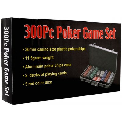 Teddies Poker set 300 pcs cards dice in an aluminum case in a box 40 x 24 x 8 cm – Zbozi.Blesk.cz