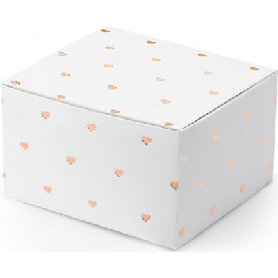PartyDeco Krabičky na dárky – růžovo-zlatá srdíčka 10 ks – Zboží Mobilmania