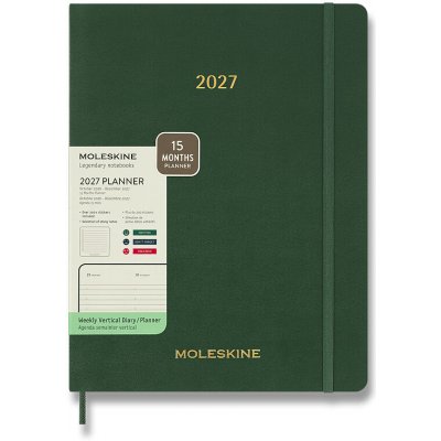Moleskine Essential A4 týdenní 2027 tmavě zelený – Hledejceny.cz