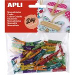 Apli dřevěné kolíčky na prádlo 25 x 3 mm barevné 45 ks – Sleviste.cz