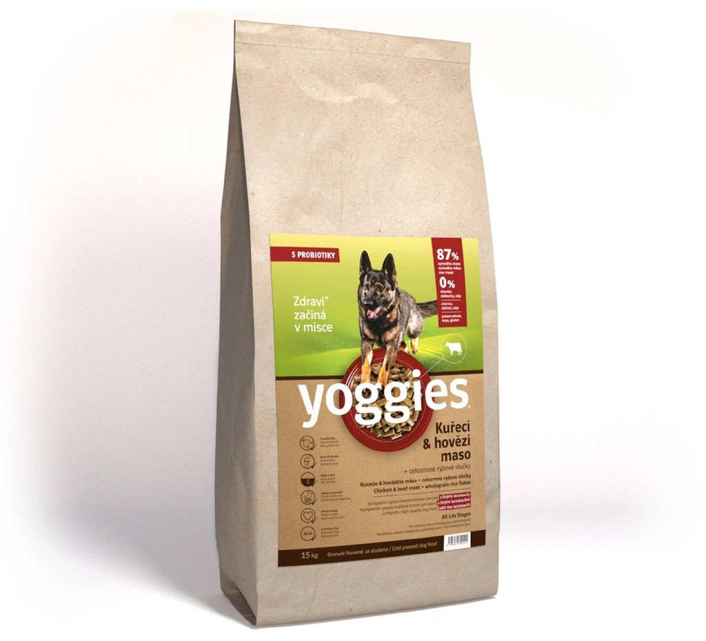 Yoggies granule lisované za studena s probiotiky Kuřecí & hovězí maso 15 kg