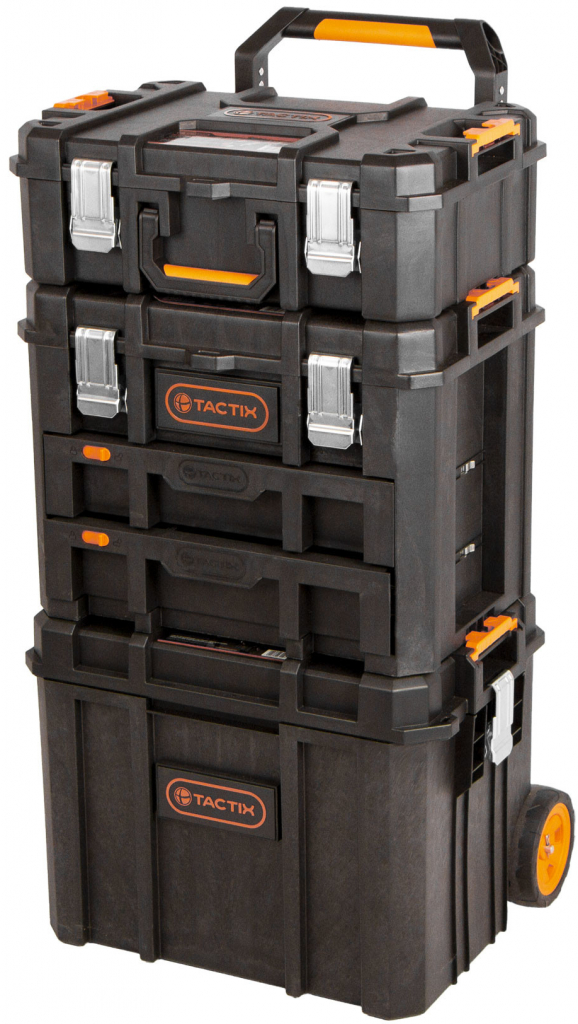 Tactix TC32036a Sada vodotěsných kufrů na kolečkách 3 ks